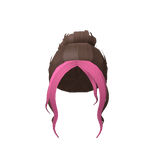 Casual Messy Bun Brunette And Pink