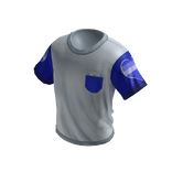 Cat 😸 Pocket Surprise Ringer Tee White & Blue