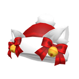 Cat Santa White Pom hat 