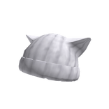 Cat White Winter Beanie