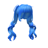 Charming Loose Anime Pigtails Hairstyle in Blue