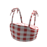 Cherry Tube Top with Ribbon Straps