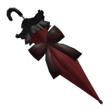 Closed Parasol in Red and Black