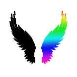 Color Changing Wings - Rainbow to Black