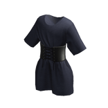 Corset Tied T-Shirt - Navy