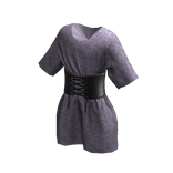 Corset Tied T-Shirt - Purple Camo