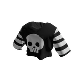 Cropped Striped Goth Skull Tee