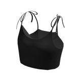 Cropped Tank Top - Black