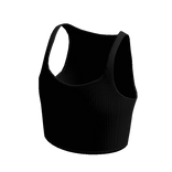 Cropped Tank Top - Plain Black