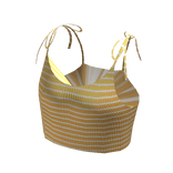 Cropped Tank Top - Yellow Stripes