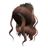 Curly high ponytail in brown