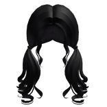 Curly Low Pigtails in Black