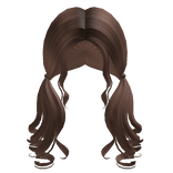 Curly Low Pigtails in Brown