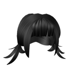 Cute Black Messy Short Pigtails