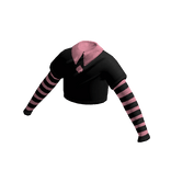 ✅ Cute Black Pink emo goth aesthetic collar crop