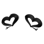 Cute Heart Bun Extensions in Black