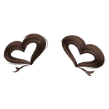 Cute Heart Bun Extensions in Brown