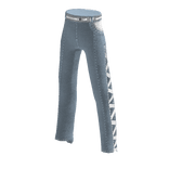 ✅ Cute light blue denim jeans w net & white belt