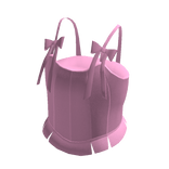 Cute Pink Ribbed Corset Top With Ribbons