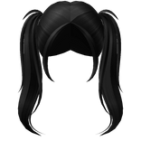 Cute Wavy High Pigtails in Black