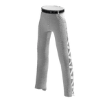 ✅ Cute white denim jean w net stripes & black belt