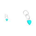 Cyan Heart Earrings