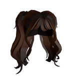 Dark Brown Flowy Pigtails