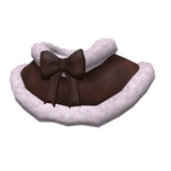 Dark Brown Winter Fur Trim Shawl