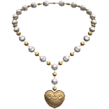 Darling Heart Locket Pearls Gold