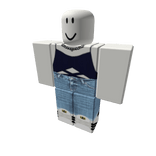 Denim Jeans & Blue Halter Outfit