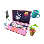 Digital Artist Vaporwave Back