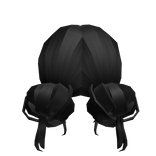 Double low messy buns in black