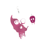 Drippy Skull Earrings - Pink