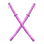 Dual Sheathed Back Katanas (Pink)