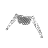 ✅ Emo black white Christmas top w net sleeve