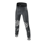 ✅ Emo grey denim folded jeans w Halloween nets