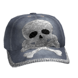 Faded Rhinestone Skull Bling Cap