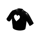 Fashionable Heart Tshirt Top in Black