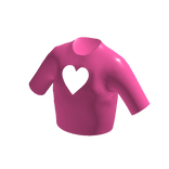 Fashionable Heart Tshirt Top in Hot Pink