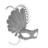 Feathered Masquerade Half Mask in White