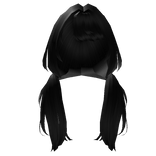 Flowy Black Low Loose Pigtails