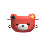 Fluffy Bear Mask Red