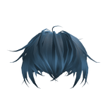 Fluffy Blue Styled Hair