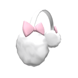 Fluffy Bow Earmuffs Light Pink