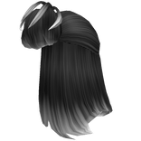 Fluffy Half Up Messy Bun (Black to White)