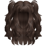 Fluffy Half Up Wavy Hair w Bangs Brown