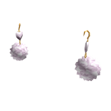 Fluffy Heart Earrings in White