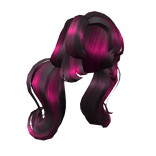Fluffy Pink n Black Pigtails