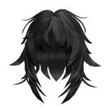 Fluffy Messy Cool Boy Hair (Black) - Roblox