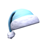 Fluffy Side Ways Santa Hat in Blue